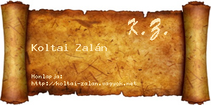 Koltai Zalán névjegykártya