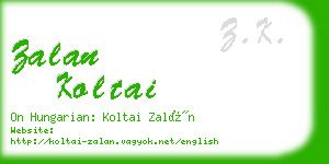 zalan koltai business card